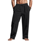 Dempsey | Men's Linen Trousers with Drawstring Waist, Relaxed Fit Holiday Trousers | Direct Attire