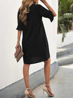 Ella | Women's Black Midi Dress, Classic Elegant Dress | Direct Attire