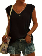 Elsie | Women's V-Neck Sleeveless Top, Lightweight Summer Vest | Direct Attire
