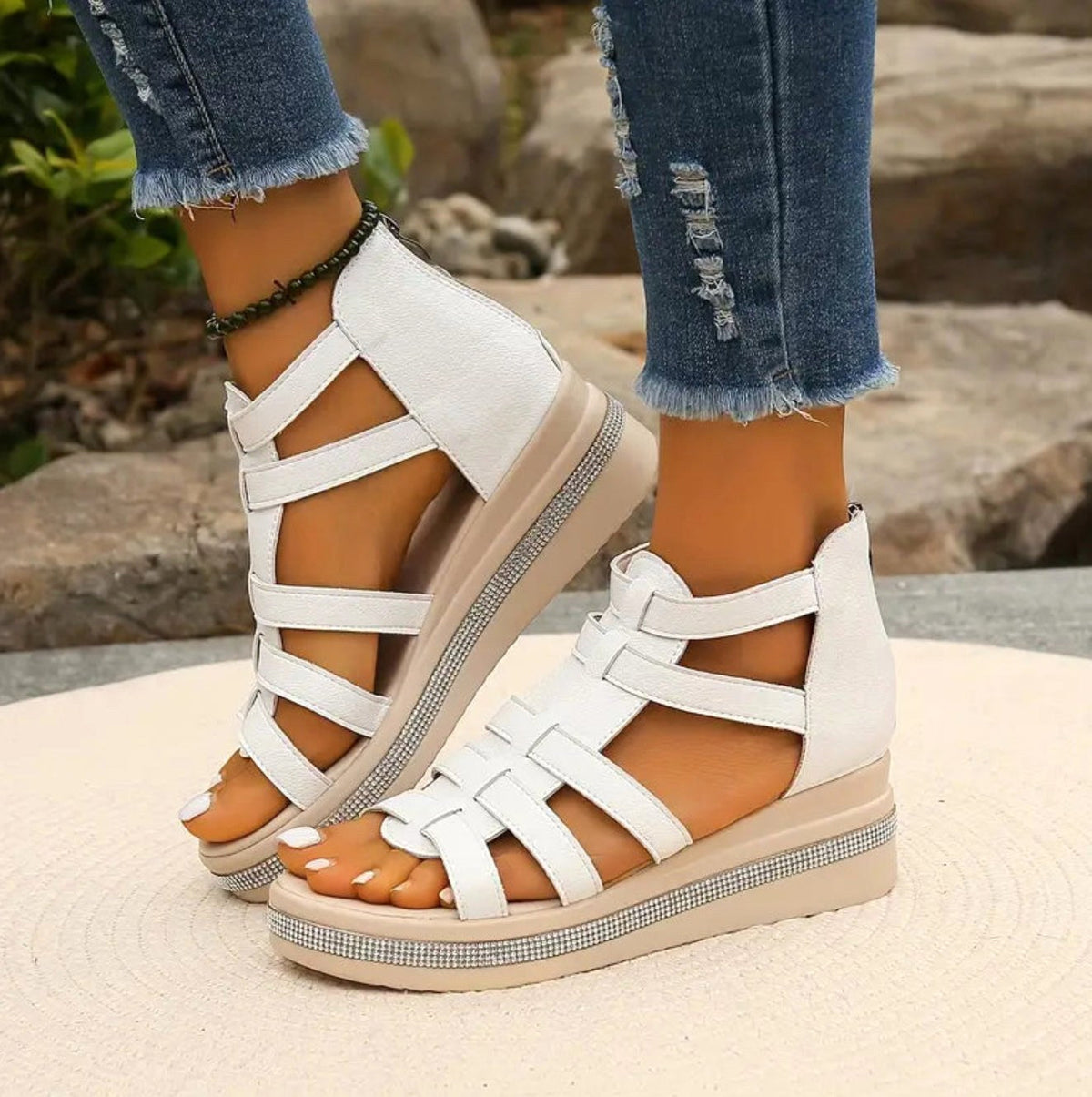 Emmeline | Women's Wedge Sandals, Elegant Occasion Sandals