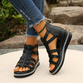 Emmeline | Women's Wedge Sandals, Elegant Occasion Sandals | Direct Attire | Black