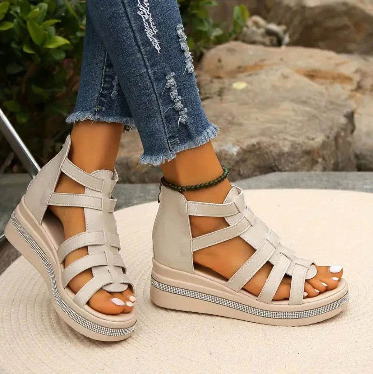 Emmeline | Women's Wedge Sandals, Elegant Occasion Sandals