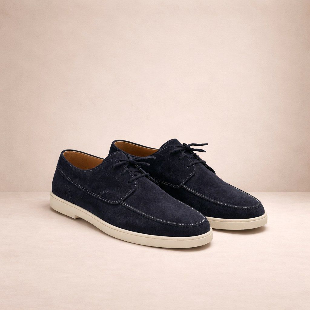 Ethan | Men's Suede Loafers with Lace-Up Fastening, Closed-Toe Loafers | Direct Attire