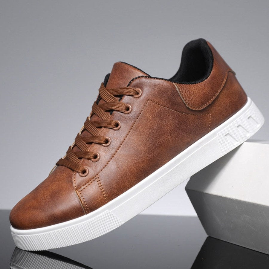 Finn | Men's Leather Trainers, Smart Casual Shoes | Direct Attire | Black