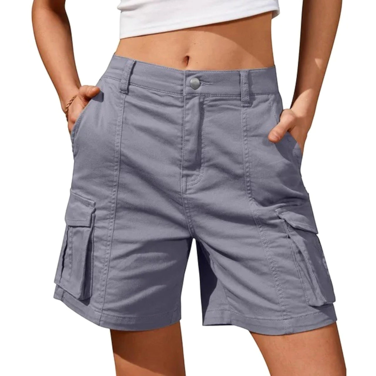 Florence | Women's Cargo Shorts with Lateral Pockets, Relaxed-Fit Shorts | Direct Attire