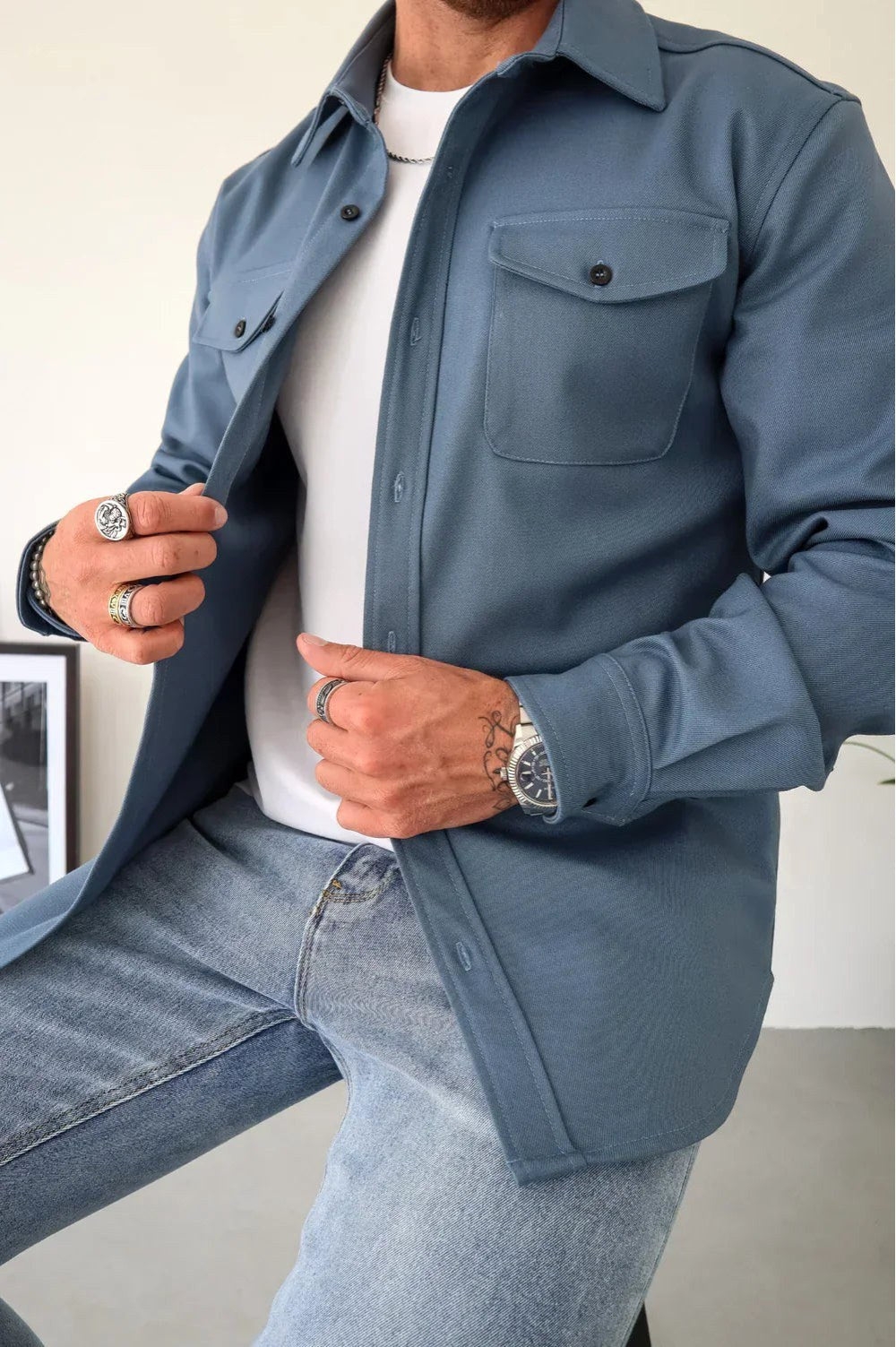 Flynn | Men's Casual Overshirt, Relaxed Layering Shirt | Direct Attire