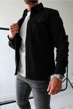 Flynn | Men's Casual Overshirt, Relaxed Layering Shirt | Direct Attire | Dark Green