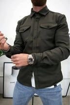 Flynn | Men's Casual Overshirt, Relaxed Layering Shirt | Direct Attire | Blue