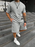 Gavin | Men's Oversized T-Shirt Shorts Set, Short-Sleeve Lounge Set | Direct Attire