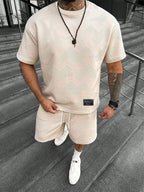 Gavin | Men's Oversized T-Shirt Shorts Set, Short-Sleeve Lounge Set | Direct Attire