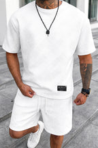 Gavin | Men's Oversized T-Shirt Shorts Set, Short-Sleeve Lounge Set | Direct Attire
