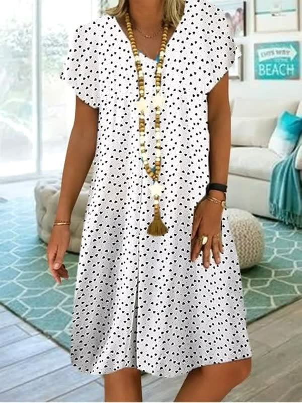 Georgia | Women's Lightweight Summer Dress, Polka Dot Midi Dress | Direct Attire