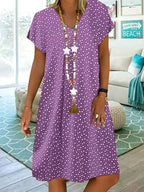 Georgia | Women's Lightweight Summer Dress, Polka Dot Midi Dress | Direct Attire