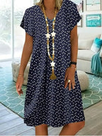 Georgia | Women's Lightweight Summer Dress, Polka Dot Midi Dress | Direct Attire