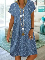 Georgia | Women's Lightweight Summer Dress, Polka Dot Midi Dress | Direct Attire