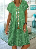 Georgia | Women's Lightweight Summer Dress, Polka Dot Midi Dress | Direct Attire