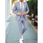 Hamish | Men's Casual Two-Piece Suit, Modern Tailored Suit | Direct Attire | Grey-Blue
