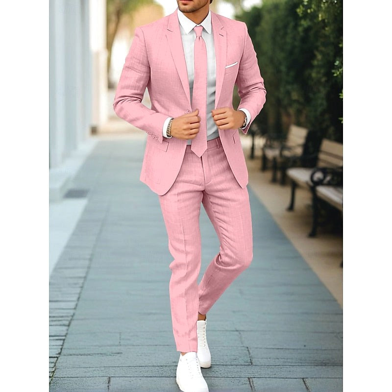 Hamish | Men's Casual Two-Piece Suit, Modern Tailored Suit | Direct Attire | Pink