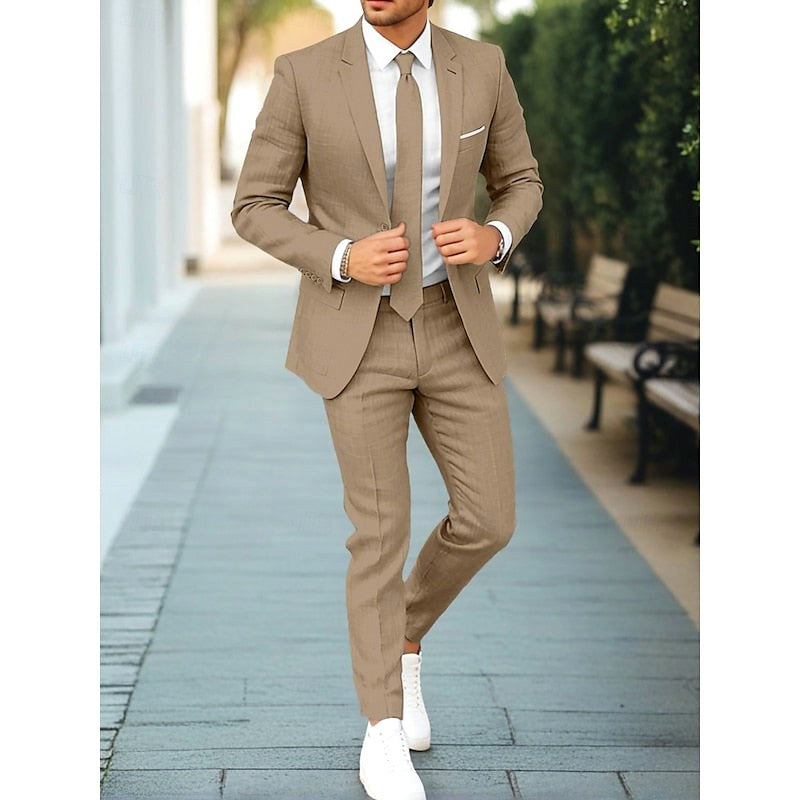 Hamish | Men's Casual Two-Piece Suit, Modern Tailored Suit | Direct Attire | Dark Khaki
