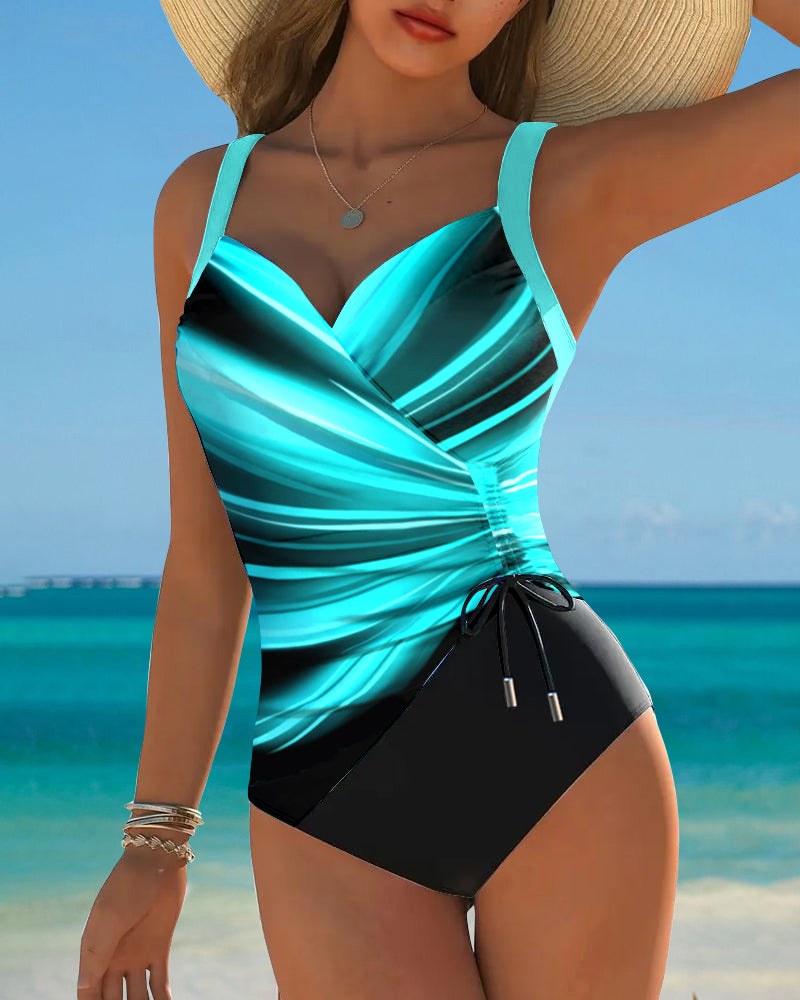 Harper | Women's One-Piece Swimsuit with Lace-Up Details, Flattering Summer Swimwear for Holidays and Beach Days, Flattering Summer Swimwear for Holidays and Beach Days - image 1