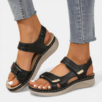 Harper | Women's Orthopaedic Slip-On Sandals, Comfortable Everyday Sandals | Direct Attire | Negro