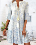 Harper | Women's Paisley Print Boho Mini Dress, Lightweight Summer Dress for Holidays and Resort Wear, Lightweight Summer Dress for Holidays and Resort Wear - image 2
