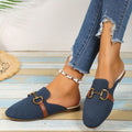 Harper | Women's Patterned Summer Slippers, Comfortable Summer Footwear for Holidays and Everyday Wear, Comfortable Summer Footwear for Holidays and Everyday Wear - military blue