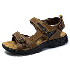 Heath | Men's Supportive Sandals with Velcro Fastening, Arch Support Sandals | Direct Attire | Donkerbruin