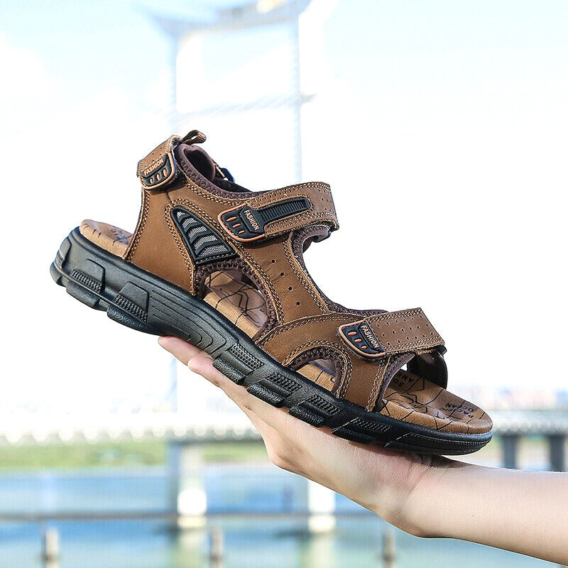 Heath | Men's Supportive Sandals with Velcro Fastening, Arch Support Sandals | Direct Attire