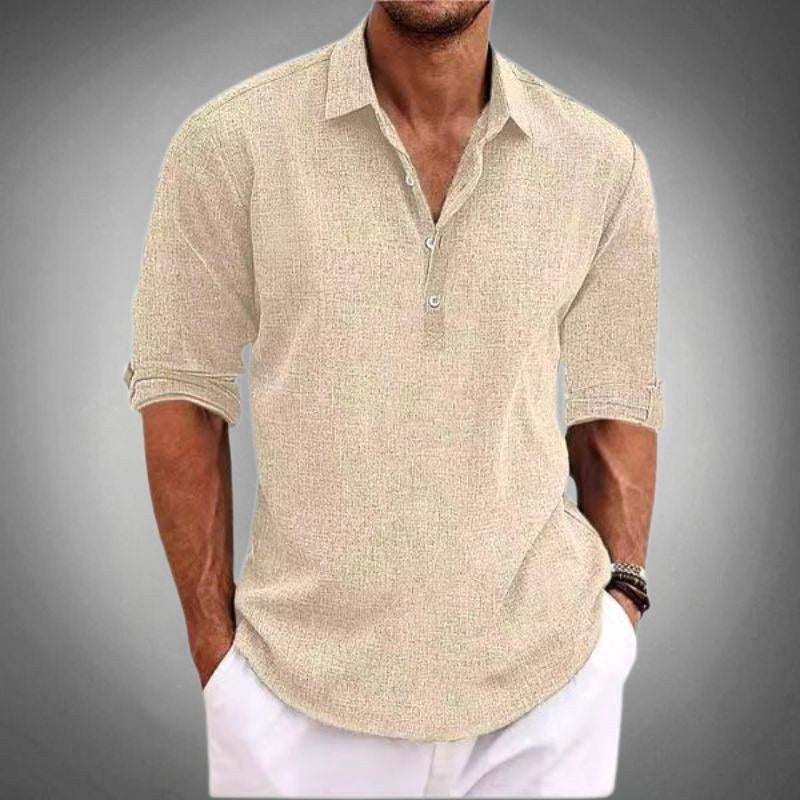 Hudson | Men's Linen Polo Shirt, Short-Sleeve Summer Shirt | Direct Attire | Light Green