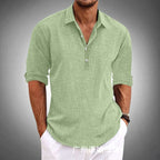 Hudson | Men's Linen Polo Shirt, Short-Sleeve Summer Shirt | Direct Attire | Navy Blue