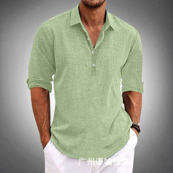 Hudson | Men's Linen Polo Shirt, Short-Sleeve Summer Shirt | Direct Attire | Navy Blue