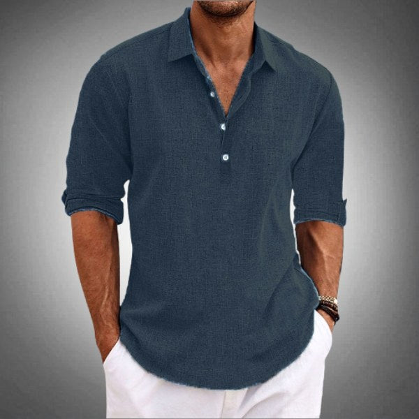 Hudson | Men's Linen Polo Shirt, Short-Sleeve Summer Shirt | Direct Attire