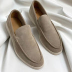 Hudson | Men's Suede-Effect Slip-On Loafers, Refined Everyday Shoes | Direct Attire | Beige