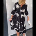 Imogen | Women's Floral Print Midi Dress, Elegant Summer Dress | Direct Attire