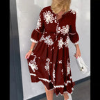 Imogen | Women's Floral Print Midi Dress, Elegant Summer Dress | Direct Attire