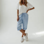 Jade | Women's Cotton Bermuda Shorts, Relaxed-Fit Warm-Weather Shorts | Direct Attire | Legergroen