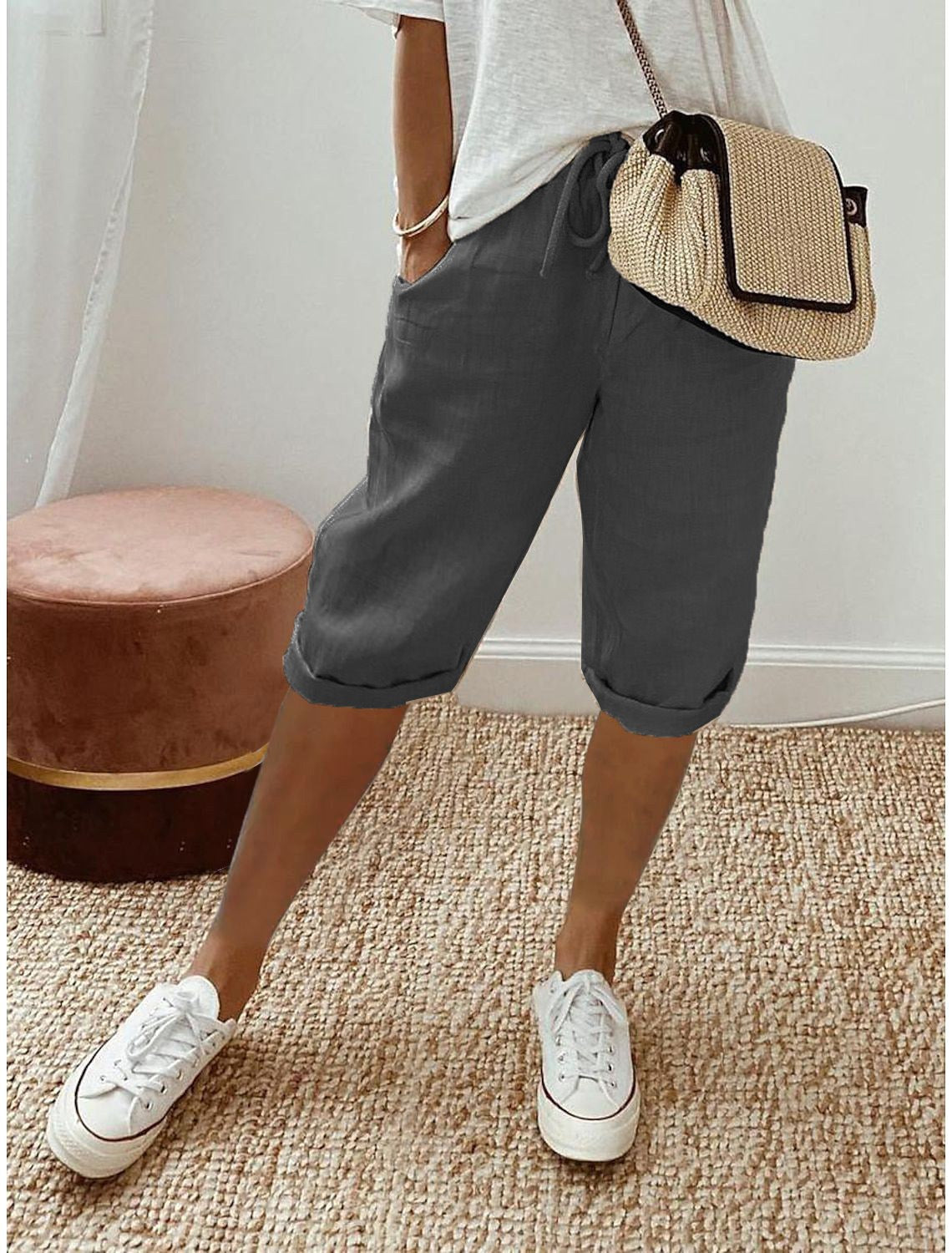 Jade | Women's Cotton Bermuda Shorts, Relaxed-Fit Warm-Weather Shorts | Direct Attire | Abrikoos