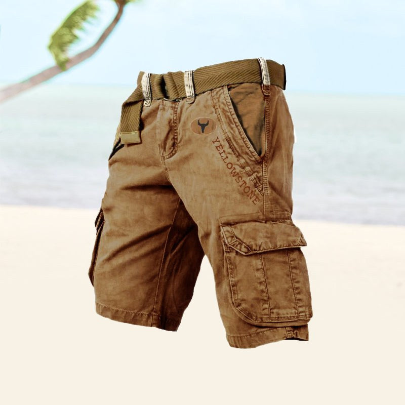 Jarrah | Men's Cargo Shorts with Multiple Pockets, Relaxed-Fit Outdoor Shorts | Direct Attire | Brown
