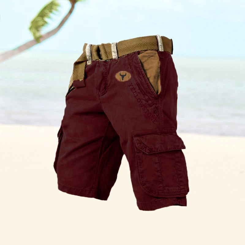 Jarrah | Men's Cargo Shorts with Multiple Pockets, Relaxed-Fit Outdoor Shorts | Direct Attire | Red