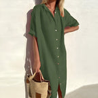 Jasmine | Women's Cotton Shirt Dress, Lightweight Summer Dress | Direct Attire