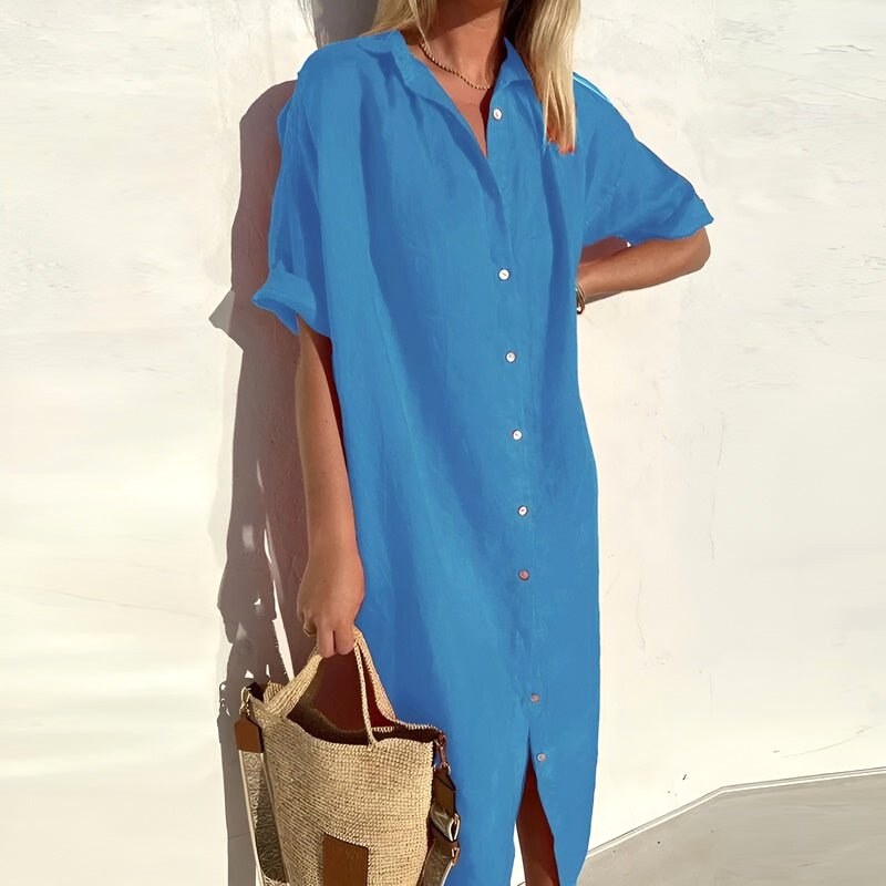 Jasmine | Women's Cotton Shirt Dress, Lightweight Summer Dress | Direct Attire