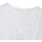 Jasmine | Women's Fitted Lace Top with V-Neckline, Short Sleeve Blouse | Direct Attire | Geel