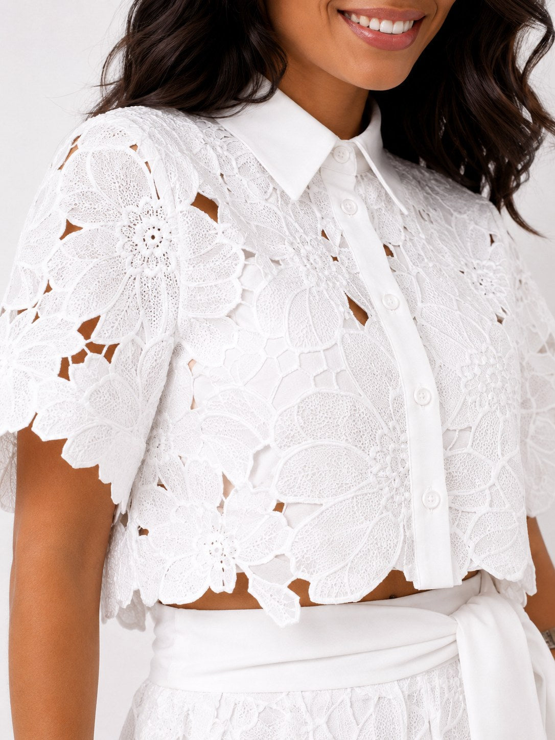 Jasmine | Women's Floral Lace Two-Piece Set, Flowing Trouser Suit | Direct Attire