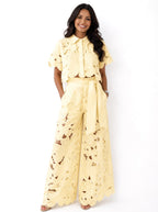Jasmine | Women's Floral Lace Two-Piece Set, Flowing Trouser Suit | Direct Attire