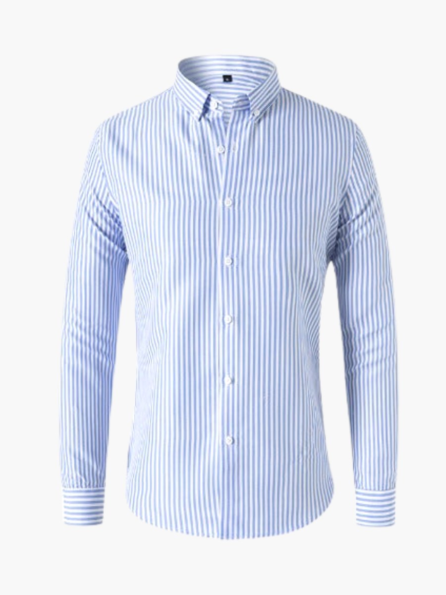 Jasper | Women's Striped Shirt, Vertical Stripe Classic Blouse | Direct Attire