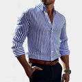Jasper | Women's Striped Shirt, Vertical Stripe Classic Blouse | Direct Attire