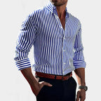 Jasper | Women's Striped Shirt, Vertical Stripe Classic Blouse | Direct Attire