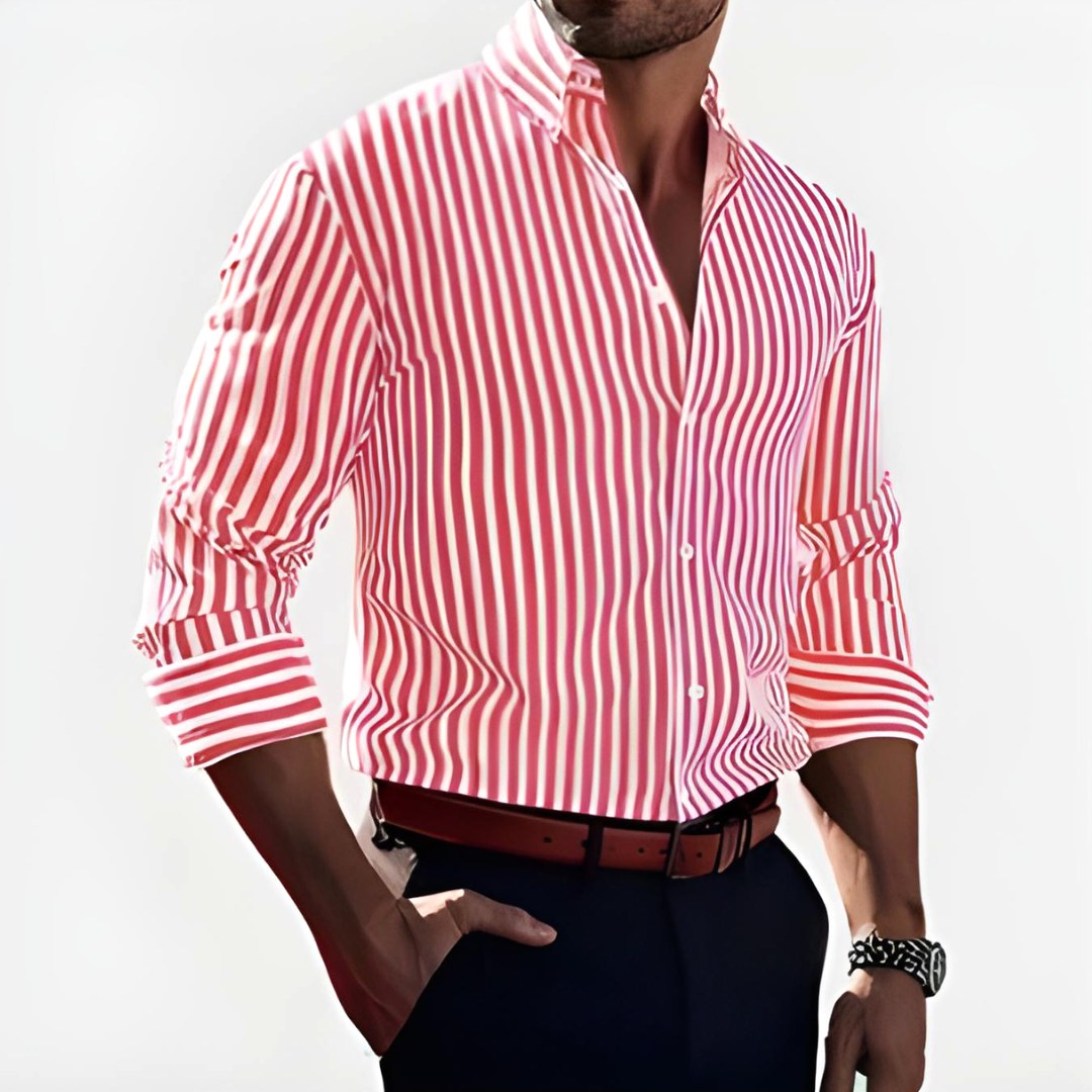Jasper | Women's Striped Shirt, Vertical Stripe Classic Blouse | Direct Attire