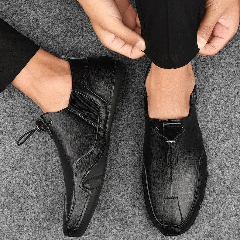 Jordan | Men's Leather Loafers, Slip-On Loafers | Direct Attire | Zwart